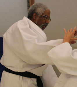 Prentis Glover practicing aikido at Windsong Dojo
